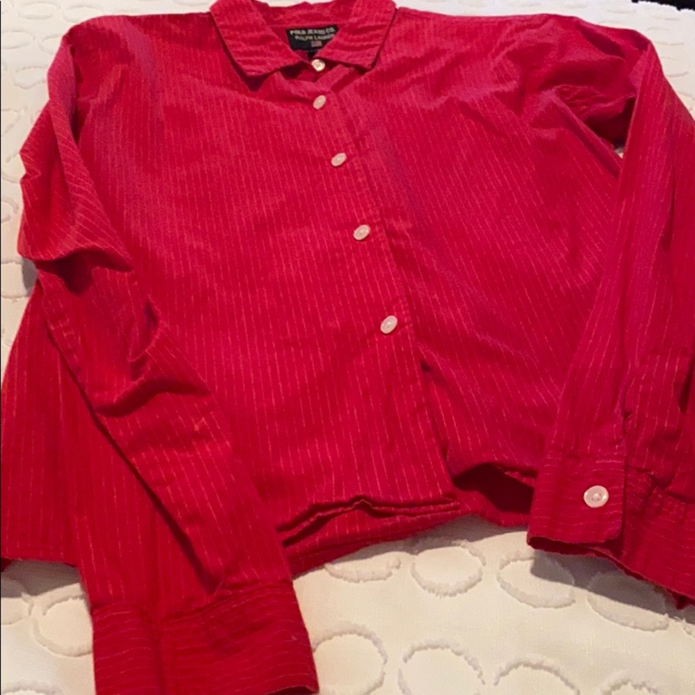 Polo Ralph Lauren red button down shirt